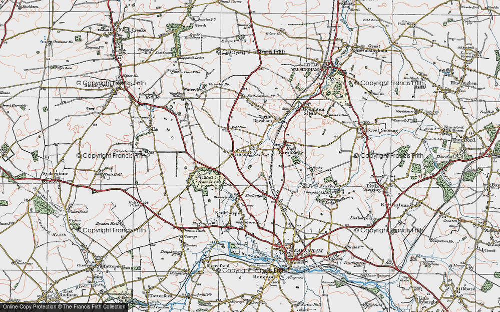 Old Map of West Barsham, 1921 in 1921