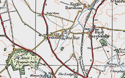 Old map of West Barsham in 1921