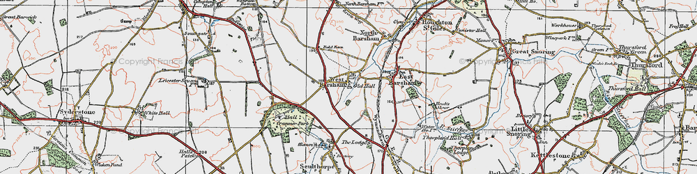 Old map of West Barsham in 1921
