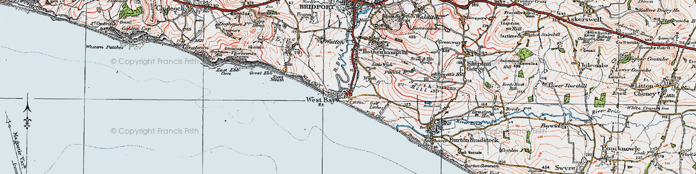Old map of Wych in 1919