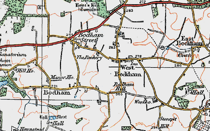 Old map of West Beckham in 1922