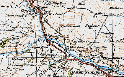 Old map of West Blackdene in 1925