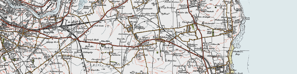 Old map of West Boldon in 1925