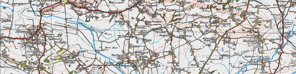 Old map of West Bradley in 1919