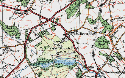 Old map of West Bretton in 1924