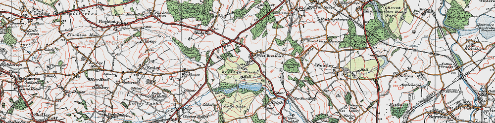 Old map of West Bretton in 1924