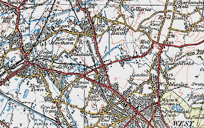 Old map of West Bromwich in 1921