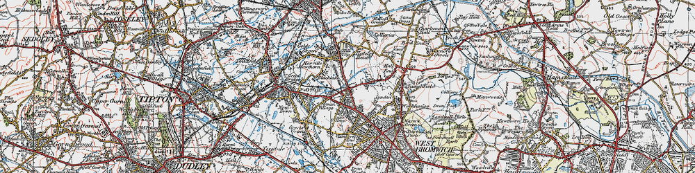 Old map of West Bromwich in 1921