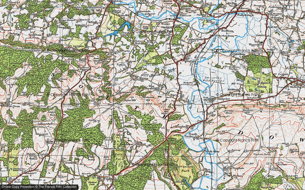 Old Map of Historic Map covering Westburton Hill in 1920
