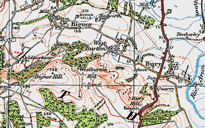 Old map of Westburton Hill in 1920