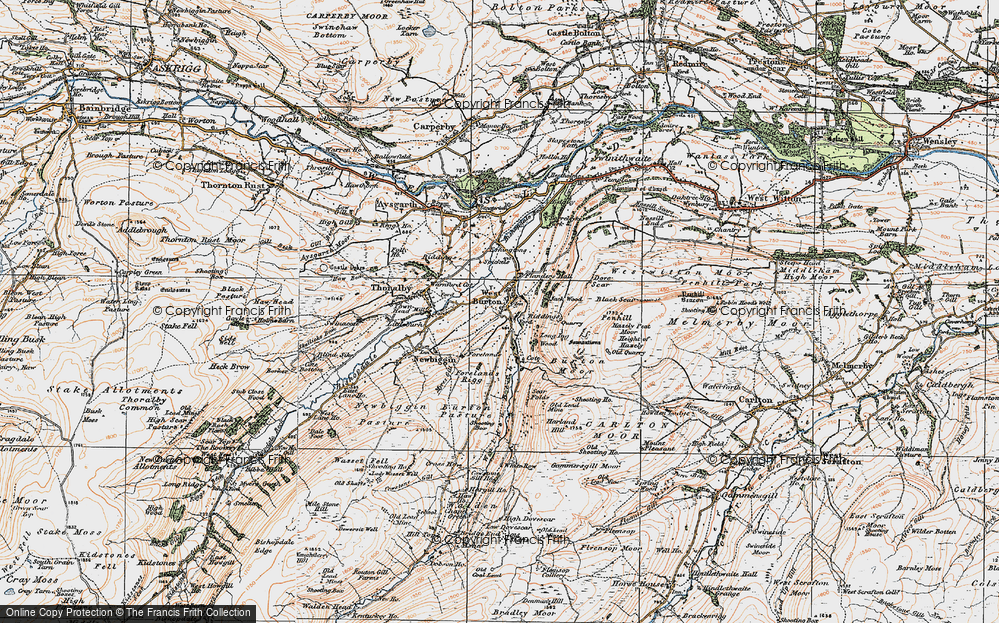 Old Map of West Burton, 1925 in 1925