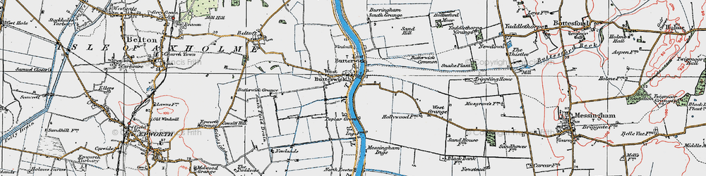 Old map of West Butterwick in 1923