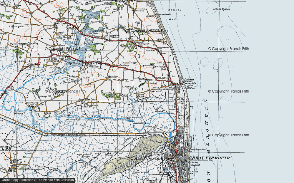 Old Map of West Caister, 1922 in 1922