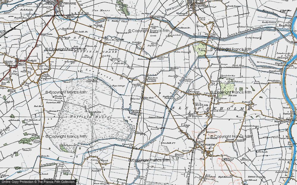 Old Map of Historic Map covering Lindholme Grange in 1923