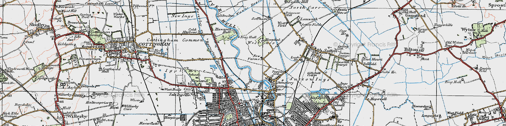 Old map of West Carr in 1924
