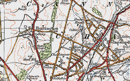 Old map of West Chadsmoor in 1921