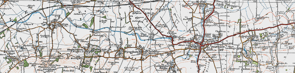 Old map of West Challow in 1919