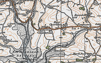 Old map of West Charleton in 1919