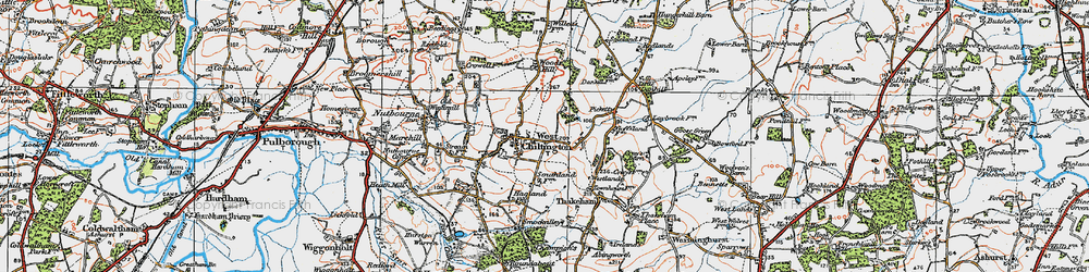 Old map of West Chiltington in 1920
