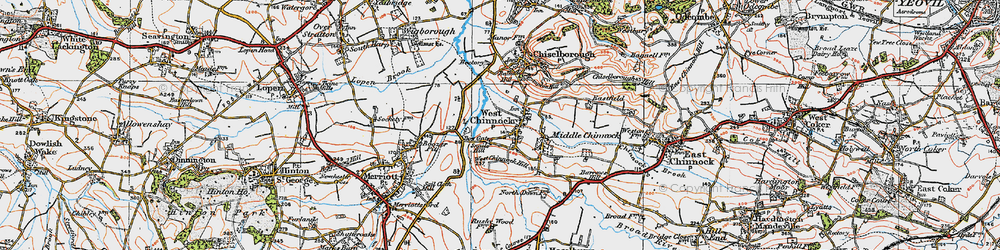 Old map of West Chinnock in 1919