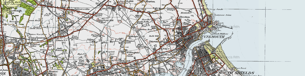 Old map of West Chirton in 1925