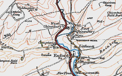 Old map of West Chisenbury in 1919