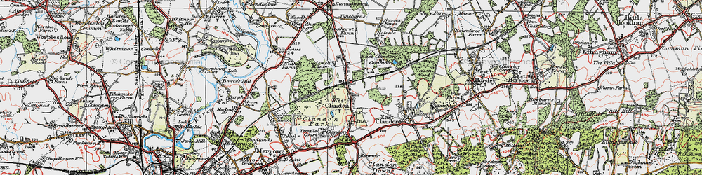 Old map of West Clandon in 1920