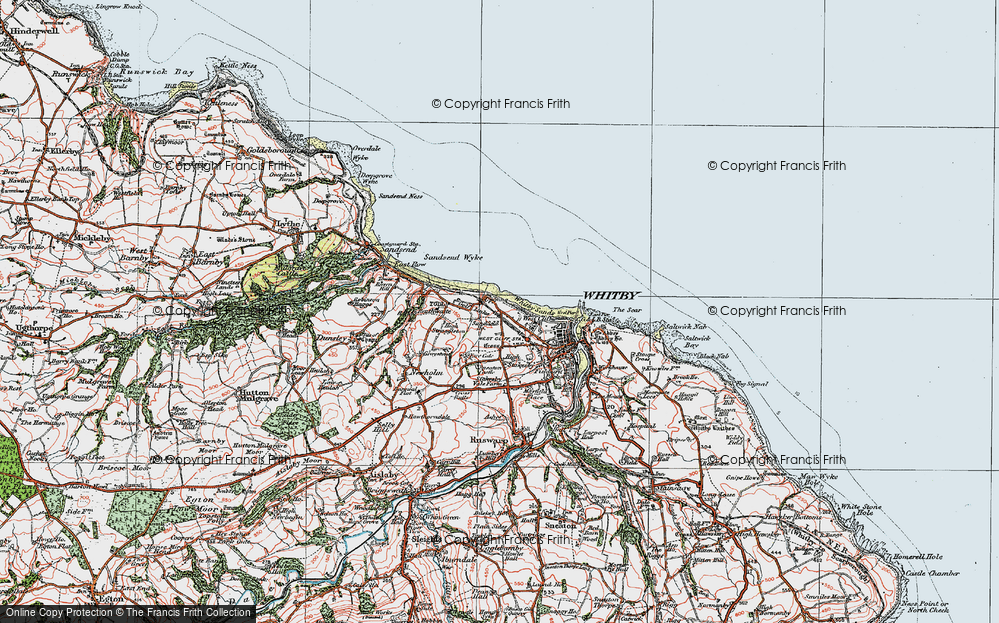 Old Map of Historic Map covering Raithwaite in 1925
