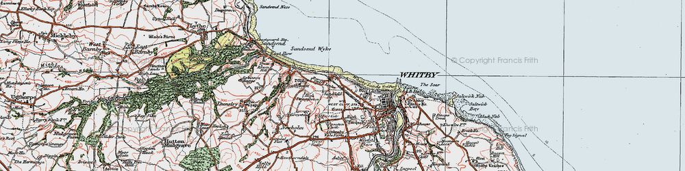 Old map of West Cliff in 1925
