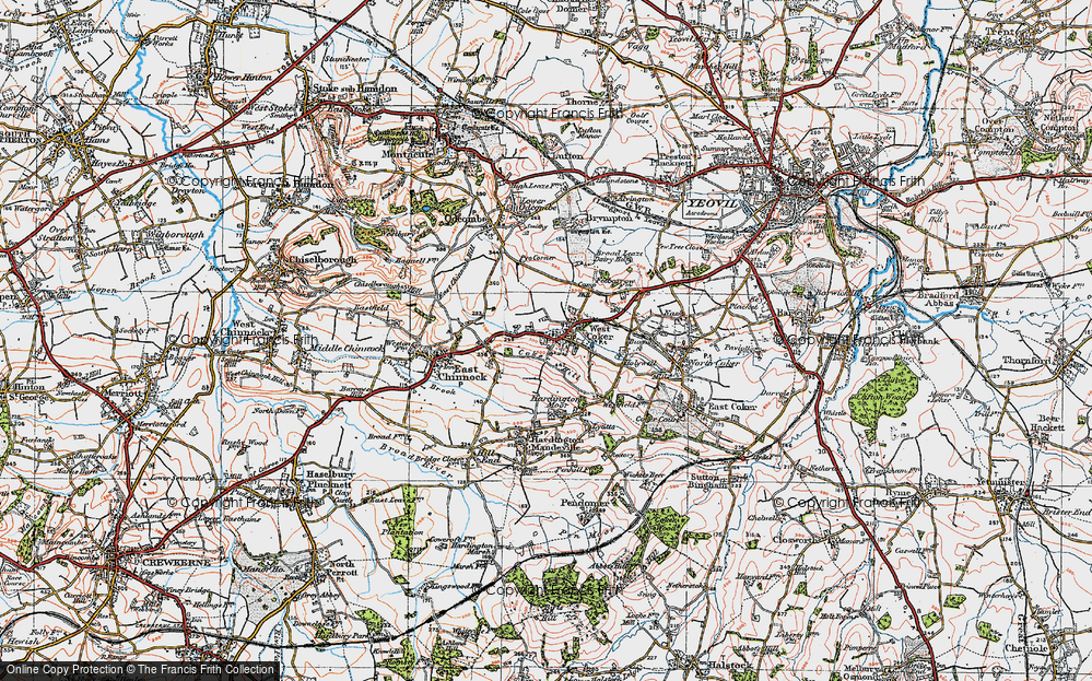 Old Map of West Coker, 1919 in 1919