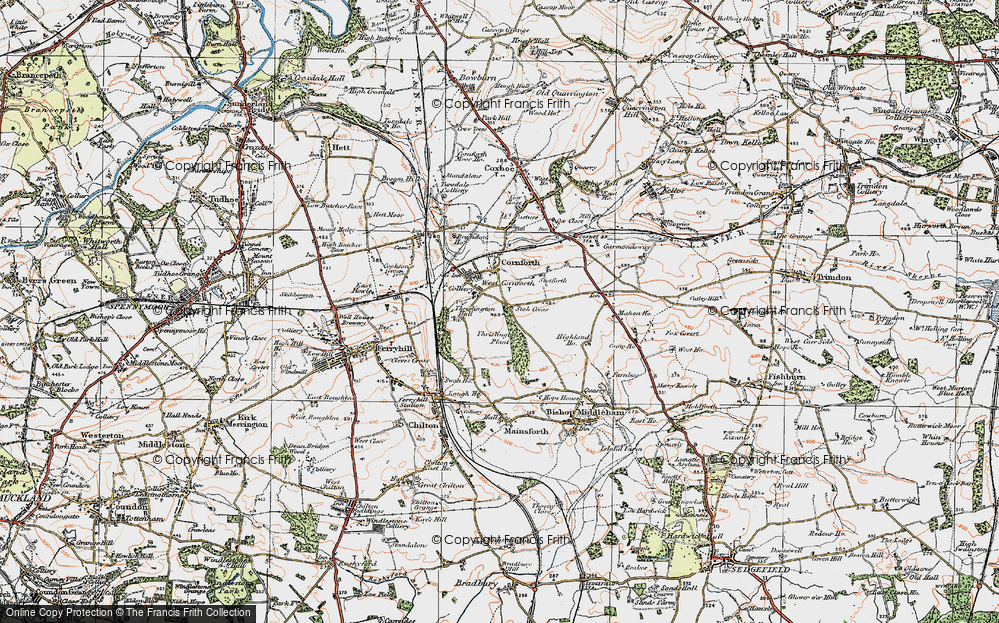 Historic Ordnance Survey Map of West Cornforth, 1925