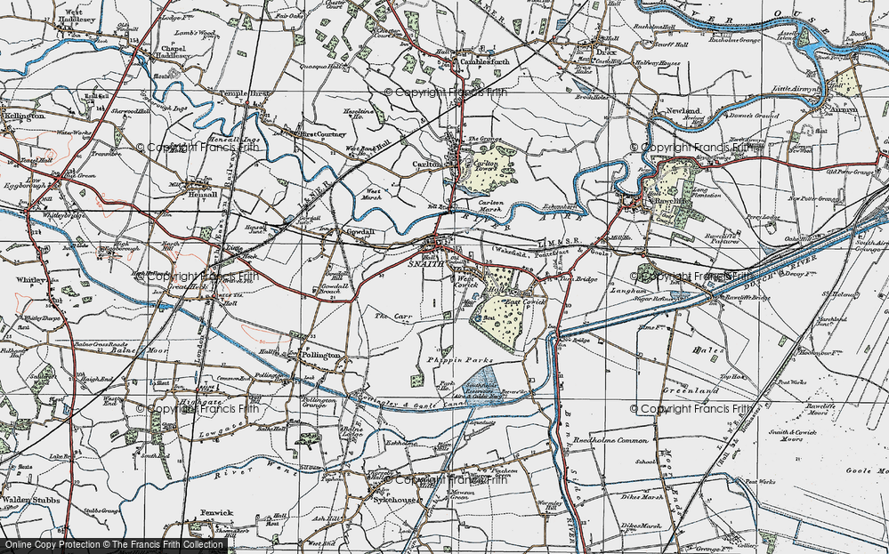 Old Map of West Cowick, 1924 in 1924