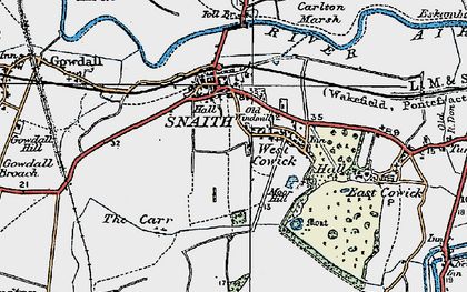 Old map of West Cowick in 1924