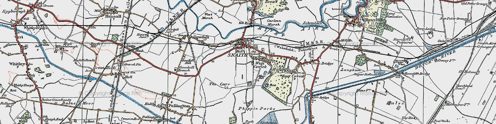 Old map of West Cowick in 1924