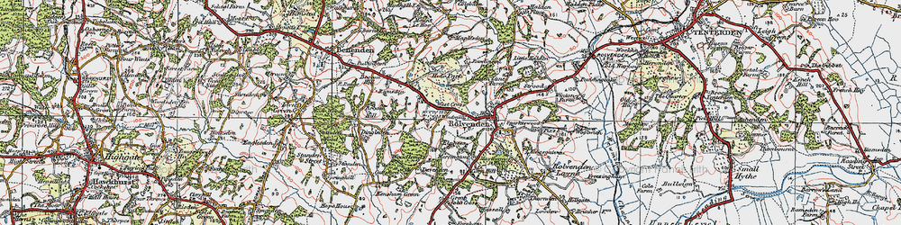 Old map of West Cross in 1921