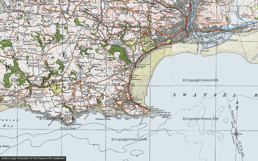 Old Map of West Cross, 1923 in 1923