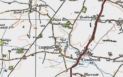 Old map of West Crudwell in 1919