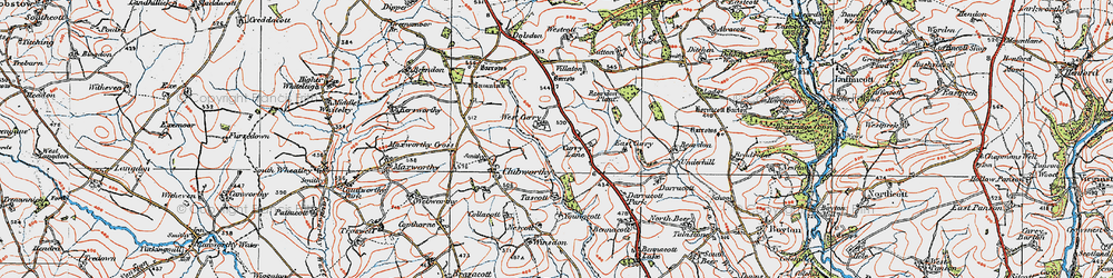 Old map of West Curry in 1919