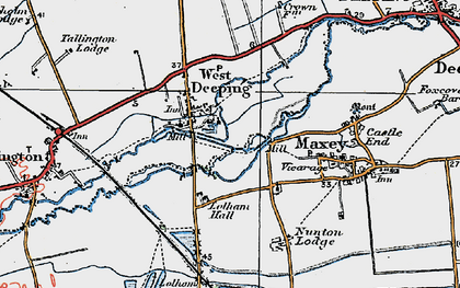 Old map of West Deeping in 1922