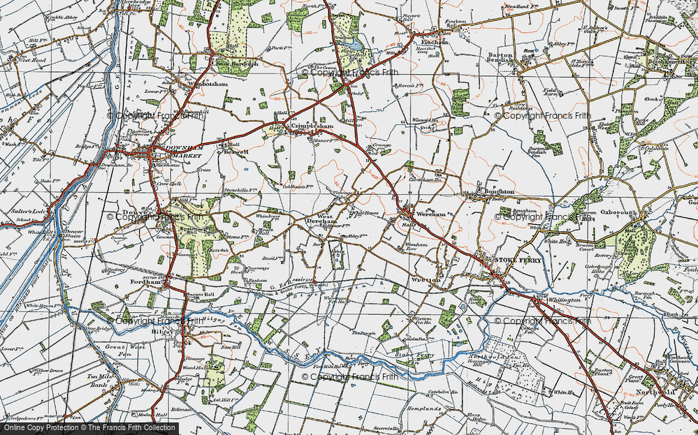 Old Map of West Dereham, 1922 in 1922