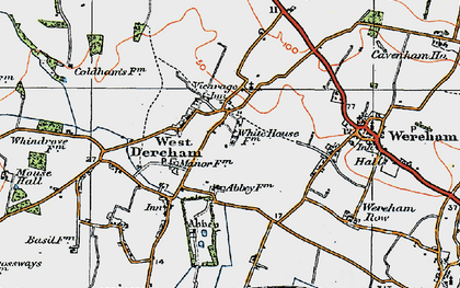 Old map of West Dereham in 1922