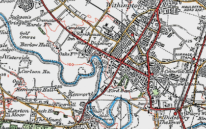Old map of West Didsbury in 1923