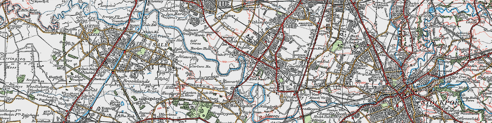 Old map of West Didsbury in 1923