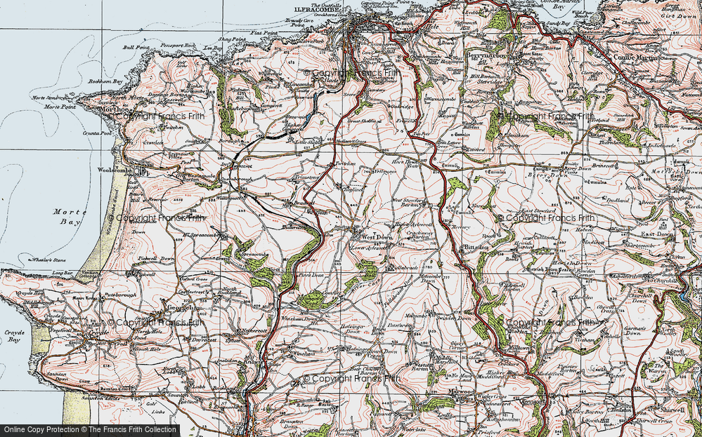 Old Map of West Down, 1919 in 1919