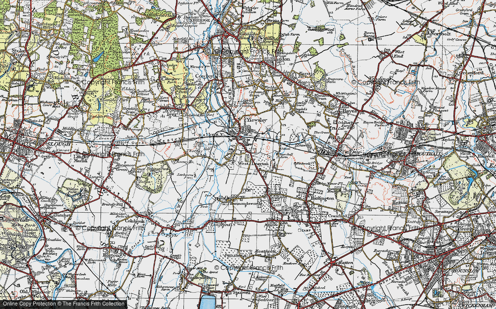 Old Map of West Drayton, 1920 in 1920