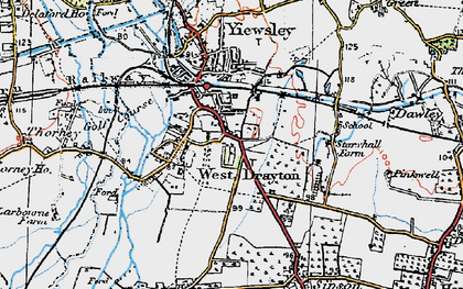 Old map of West Drayton in 1920