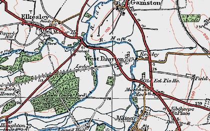 Old map of West Drayton in 1923