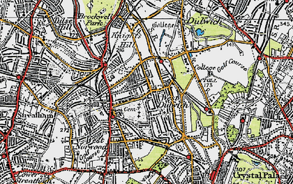 Old map of West Dulwich in 1920