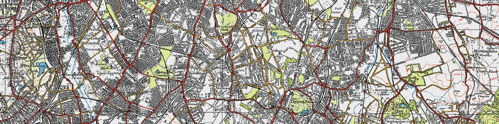 Old map of West Dulwich in 1920