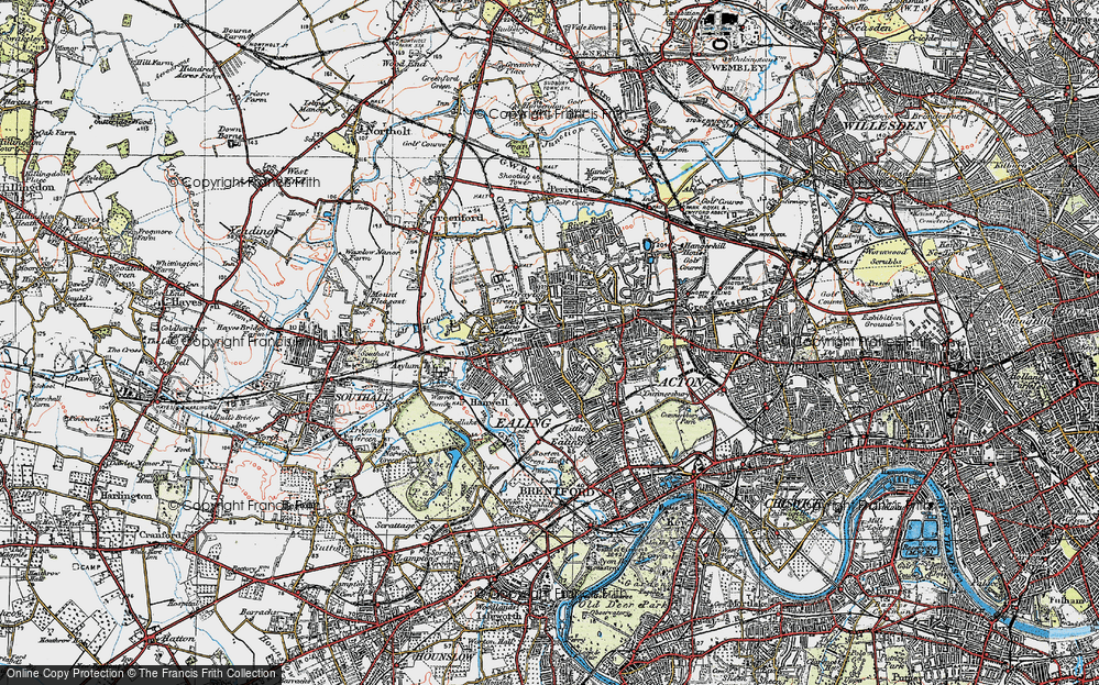 Old Map of West Ealing, 1920 in 1920